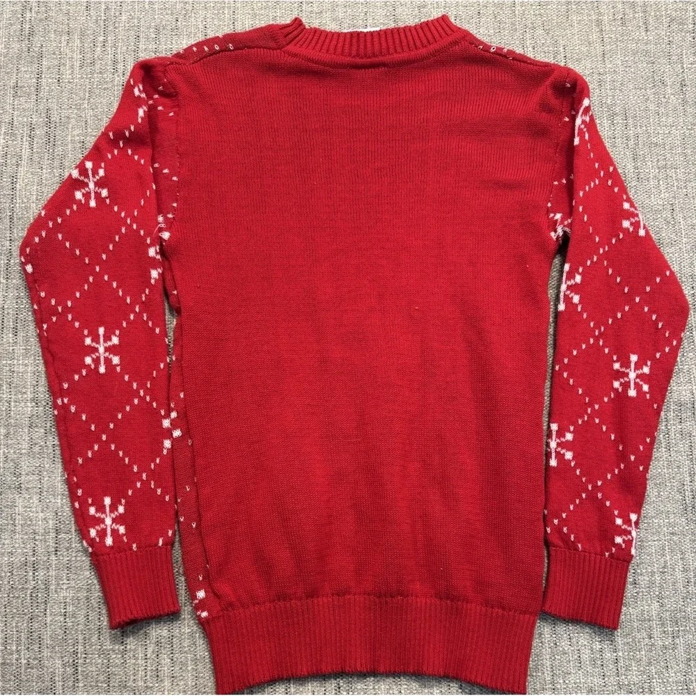 Hello Kitty Christmas Sweater Long Length Red And White Womens Size XXS‎